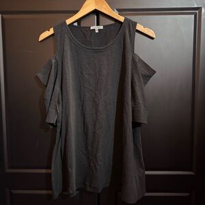 Lisa Todd black cold shoulder 100% Pima cotton shirt XL